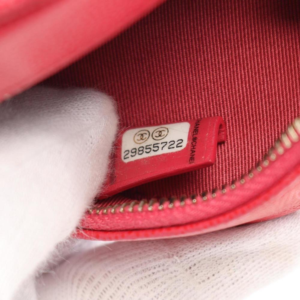 CHANEL Matelasse Round Mini Shoulder Bag Calfskin (Cowhide) Women's Red - Picture 6 of 10